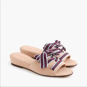 J. Crew Mini Wedge Slides with Lace Up Ribbon